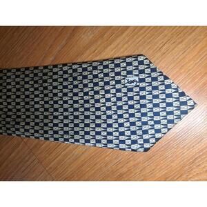 Yves Saint Laurent YSL Silk Tie Multicolor Geometric Wide